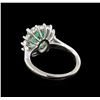 Image 3 : 2.92 ctw Emerald and Diamond Ring - 14KT White Gold