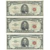 Image 1 : 1963 $5 Fine Red Seal Bill Lot of 3