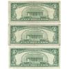 Image 2 : 1963 $5 Fine Red Seal Bill Lot of 3