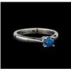 Image 1 : 14KT White Gold 0.47 ctw Round Cut Fancy Blue Diamond Solitaire Ring