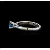 Image 3 : 14KT White Gold 0.47 ctw Round Cut Fancy Blue Diamond Solitaire Ring