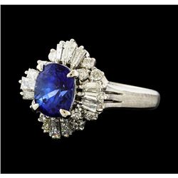 2.00 ctw Sapphire and Diamond Ring - Platinum