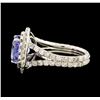 Image 3 : 4.44 ctw Tanzanite and Diamond Ring - 14KT White Gold