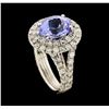 Image 4 : 4.44 ctw Tanzanite and Diamond Ring - 14KT White Gold