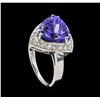 Image 4 : 5.31 ctw Tanzanite and Diamond Ring - 14KT White Gold