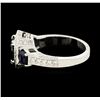 Image 3 : 2.73 ctw Sapphire and Diamond Ring - 14KT White Gold