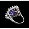 Image 3 : GIA Cert 13.03 ctw Tanzanite and Diamond Ring - 14KT White Gold