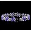 Image 3 : 20.51 ctw Tanzanite and Diamond Bracelet - 14KT White Gold