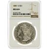 Image 1 : 1881-S NGC MS64+ Morgan Silver Dollar