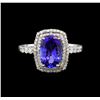 Image 2 : 14KT White Gold 2.71 ctw Tanzanite and Diamond Ring