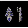 Image 4 : GIA Cert 33.80 ctw Tanzanite and Diamond Jewelry Suite - 14-18KT White Gold