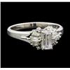 Image 1 : 0.50 ctw Diamond Ring - Platinum