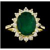 Image 2 : 4.27 ctw Emerald and Diamond Ring - 14KT Yellow Gold