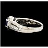 Image 3 : 0.90 ctw Sapphire and Diamond Ring - 14KT White Gold