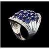 Image 4 : 14KT White Gold 7.25 ctw Sapphire and Diamond Ring
