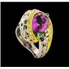 Image 4 : 3.98 ctw Kunzite Ring - Platinum and 18KT Yellow Gold