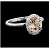 Image 1 : 1.18 ctw Morganite and Diamond Ring - 14KT White Gold