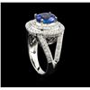 Image 4 : 14KT White Gold 2.46 ctw Tanzanite and Diamond Ring