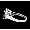 Image 3 : 4.56 ctw Tanzanite and Diamond Ring - 14KT White Gold