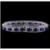 Image 2 : 16.95 ctw Sapphire and Diamond Bracelet - 14KT White Gold