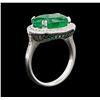 Image 4 : 5.95 ctw Emerald and Diamond Ring - 14KT White Gold