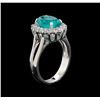 Image 4 : 3.48 ctw Apatite and Diamond Ring - 14KT White Gold