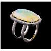Image 4 : 15.27 ctw Opal and Diamond Ring - 14KT White Gold