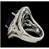 Image 3 : 9.07 ctw Sapphire and Diamond Ring - 14KT White Gold
