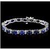 Image 1 : 14KT White Gold 17.15 ctw Sapphire and Diamond Bracelet