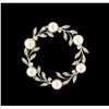Image 1 : 0.50 ctw Diamond and Pearl Brooch/Pendant - 14KT White Gold