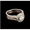 1.28 ctw Diamond Wedding Ring Set - 14KT Rose and White Gold