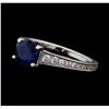 1.30 ctw Sapphire and Diamond Ring - 18KT White Gold