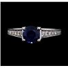 Image 2 : 1.30 ctw Sapphire and Diamond Ring - 18KT White Gold