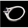 Image 3 : 1.30 ctw Sapphire and Diamond Ring - 18KT White Gold