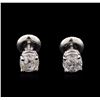 Image 1 : 1.06 ctw Diamond Solitaire Earrings - 14KT White Gold