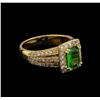 Image 1 : 1.22 ctw Tsavorite and Diamond Ring - 14KT Yellow Gold