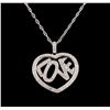 Image 2 : 1.45 ctw Diamond Pendant With Chain - 18KT White Gold