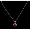 Image 2 : 0.82 ctw Ruby and Diamond Pendant With Chain - 14KT Yellow Gold