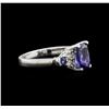 Image 1 : 1.78 ctw Tanzanite, Blue Sapphire and Diamond Ring - 14KT White Gold
