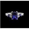 Image 2 : 1.78 ctw Tanzanite, Blue Sapphire and Diamond Ring - 14KT White Gold