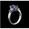 Image 3 : 1.78 ctw Tanzanite, Blue Sapphire and Diamond Ring - 14KT White Gold