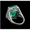 Image 3 : GIA Cert 22.51 ctw Emerald and Diamond Ring - 14KT White Gold