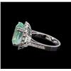 Image 3 : 9.47 ctw Emerald and Diamond Ring - 14KT White Gold