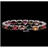 Image 2 : 42.06 ctw Multi Color Tourmaline Bracelet - 14KT White Gold