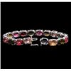 Image 3 : 42.06 ctw Multi Color Tourmaline Bracelet - 14KT White Gold