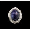 Image 2 : 14KT White Gold 15.08 ctw Sapphire and Diamond Ring