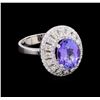 Image 1 : 3.54 ctw Tanzanite and Diamond Ring - 14KT White Gold