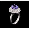 Image 4 : 3.54 ctw Tanzanite and Diamond Ring - 14KT White Gold