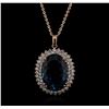 Image 1 : 14KT Rose Gold 35.04 ctw Topaz and Diamond Pendant With Chain