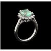 Image 4 : 2.50 ctw Emerald and Diamond Ring - 14KT White Gold
